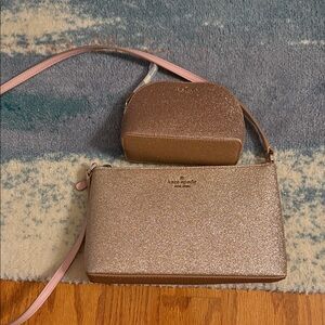 Kate Spade Sparkling Rose Gold Crossbody Bag Set